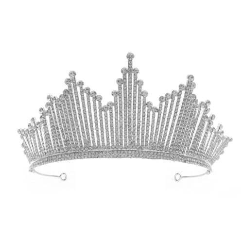 CEMELI 14 * 7CM Legierung Barock Kristall Braut Krone Für Hochzeit Tiara Prinzessin Königin Krone Strass Braut Stirnband von CEMELI