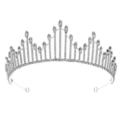 CEMELI 140 * 55MM Barock Kristall Braut Krone Für Hochzeit Tiara Prinzessin Königin Krone Strass Braut Stirnband von CEMELI