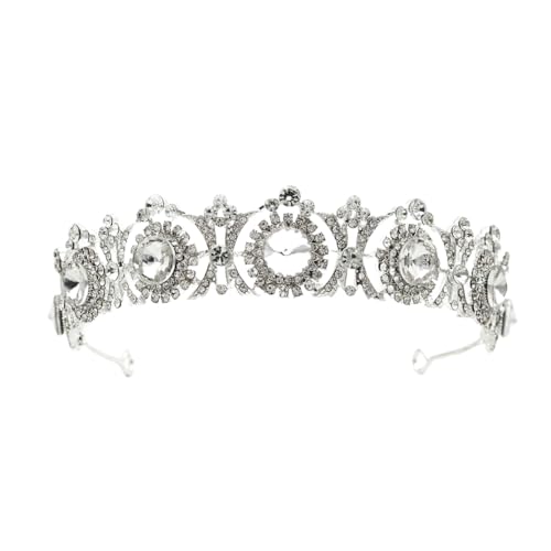 CEMELI 145 * 3CM Barocke Perle Kristall Braut Krone Für Hochzeit Tiara Prinzessin Königin Krone Strass Braut Stirnband für Mädchen Frauen von CEMELI
