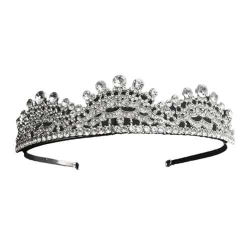 CEMELI 145 * 3CM Barocke Perle Kristall Braut Krone Für Hochzeit Tiara Prinzessin Königin Krone Strass Braut Stirnband für Mädchen Frauen von CEMELI