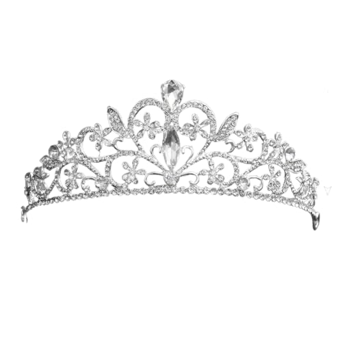 CEMELI 145 * 3CM Barocke Perle Kristall Braut Krone Für Hochzeit Tiara Prinzessin Königin Krone Strass Braut Stirnband für Mädchen Frauen von CEMELI