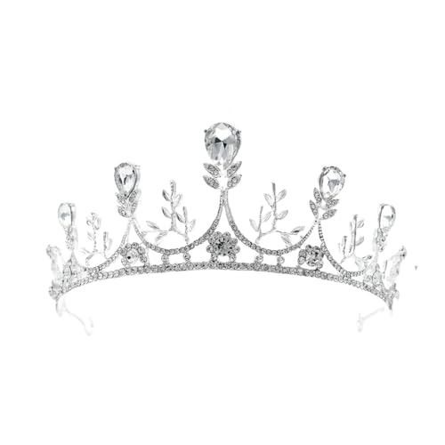 CEMELI 145 * 3CM Barocke Perle Kristall Braut Krone Für Hochzeit Tiara Prinzessin Königin Krone Strass Braut Stirnband für Mädchen Frauen von CEMELI