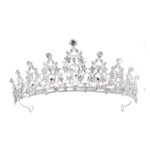 CEMELI 145 * 3CM Barocke Perle Kristall Braut Krone Für Hochzeit Tiara Prinzessin Königin Krone Strass Braut Stirnband für Mädchen Frauen von CEMELI