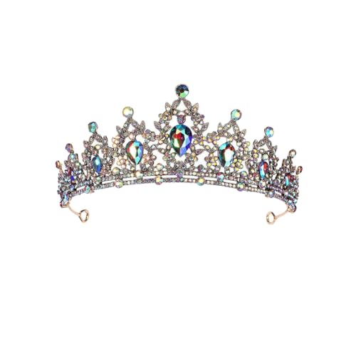 CEMELI 145 * 3CM Barocke Perle Kristall Braut Krone Für Hochzeit Tiara Prinzessin Königin Krone Strass Braut Stirnband für Mädchen Frauen von CEMELI