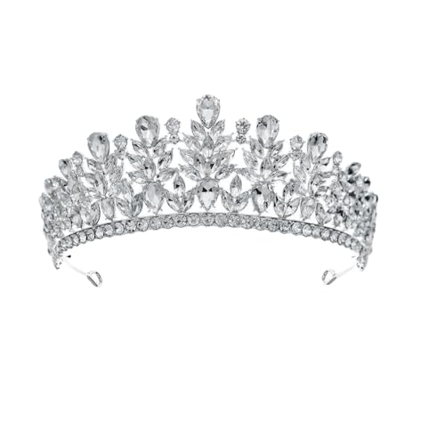 CEMELI 145 * 55 CM Gold Barock Kristall Braut Krone Für Hochzeit Tiara Prinzessin Königin Krone Strass Braut Stirnband von CEMELI