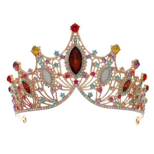 CEMELI 15 * 90mm Retro Barock Kristall Braut Krone Für Hochzeit Tiara Prinzessin Königin Krone Rot Grün Strass braut Stirnband Für Mädchen Frauen von CEMELI