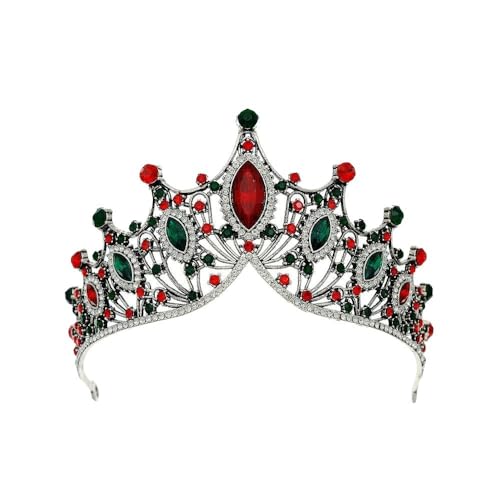 CEMELI 15 * 90mm Retro Barock Kristall Braut Krone Für Hochzeit Tiara Prinzessin Königin Krone Rot Grün Strass braut Stirnband Für Mädchen Frauen von CEMELI