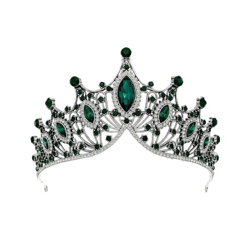 CEMELI 15 * 90mm Retro Barock Kristall Braut Krone Für Hochzeit Tiara Prinzessin Königin Krone Rot Grün Strass braut Stirnband Für Mädchen Frauen von CEMELI