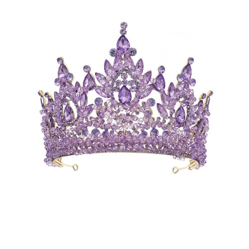 CEMELI 160 * 130MM Lila Rot Barock Kristall Braut Krone Für Hochzeit Tiara Prinzessin Königin Krone Strass Braut stirnband Für Mädchen Frauen von CEMELI