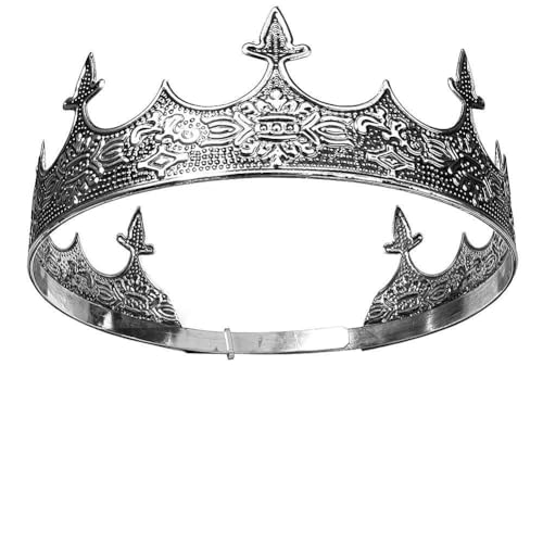 CEMELI 17 * 6CM Barock Legierung Braut Krone Für Hochzeit Tiara Prinzessin Königin Silber König Krone Metall Braut Stirnband für Mädchen Frauen von CEMELI