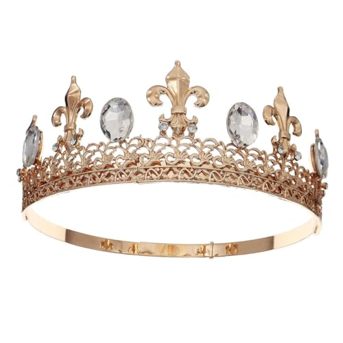 CEMELI 180–190 x 70 mm verstellbare Barock-Kristall-Brautkrone für Hochzeit Tiara Prinzessin Königin/König Krone Strass-Braut-Stirnband von CEMELI