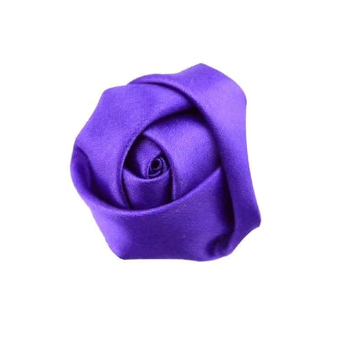 CEMELI 35 * 9 cm 20 Stück schwarze kleine silberne Satin-Blumen-Reversnadel-Abzeichen-Blumen-Corsage Satin-Blumen-/Rosen-Reversnadel-Brosche für Frauen Braut von CEMELI