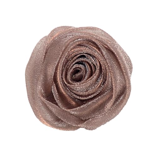 CEMELI 5 * 10CM 10PCS Pailletten Gold Organza Tuch Blume Anstecknadel Abzeichen Blume Corsage Satin Blume/Rose Anstecknadel Brosche Pin Für Frauen Braut von CEMELI