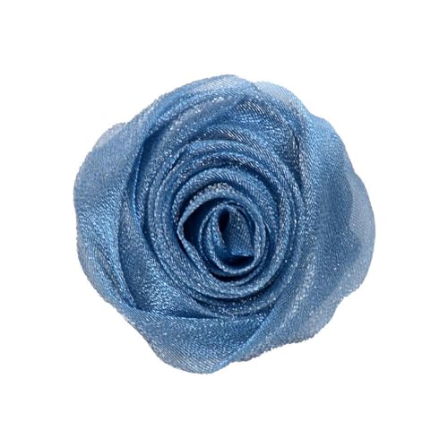 CEMELI 5 * 10CM 10PCS Pailletten Silber Organza Tuch Blume Anstecknadel Abzeichen Blume Corsage Satin Blume/Rose Anstecknadel Brosche Pin Für Frauen Braut von CEMELI