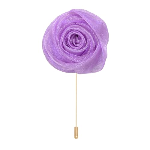 CEMELI 5 * 10CM 4PCS Pailletten Gold Organza Tuch Blume Anstecknadel Abzeichen Blume Corsage Satin Blume/Rose Anstecknadel Brosche Pin Für Frauen Braut von CEMELI