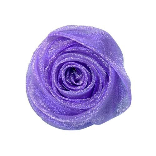 CEMELI 5 * 10CM 4PCS Pailletten Silber Organza Tuch Blume Anstecknadel Abzeichen Blume Corsage Satin Blume/Rose Anstecknadel Brosche Pin Für Frauen Braut von CEMELI