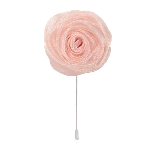 CEMELI 5 * 10CM 6PCS Pailletten Silber Organza Tuch Blume Anstecknadel Abzeichen Blume Corsage Satin Blume/Rose Anstecknadel Brosche Pin Für Frauen Braut von CEMELI