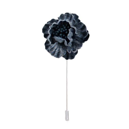 CEMELI 5 * 9 cm 3/6/12 stücke Silber Wollstoff Blume Anstecknadel Abzeichen Blume Corsage Satin Rose Blume/Rose Anstecknadel Brosche Pin Für Männer Frauen von CEMELI