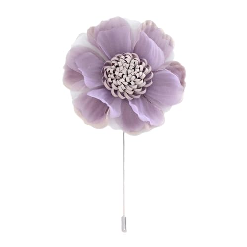 CEMELI 8 * 11cm 6/12PCS Doppelschicht SilverSatin Blume Anstecknadel Abzeichen Blume Corsage Satin Blume/Rose Anstecknadel Brosche Pin Für Frauen Braut von CEMELI