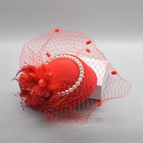 Cucklet Weiblichen Kopf Schmuck Retro Net Perle Vogelkäfig Schleier Für Hochzeit Hut Braut Party Stirnband Haar Mesh von CEMELI