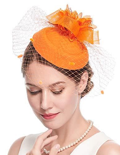 Damen Retro-Vogelkäfigschleier im britischen Stil für Hochzeit Hut Brautparty Stirnband Haarnetz Netz Gaze Kopf Blumenhut von CEMELI