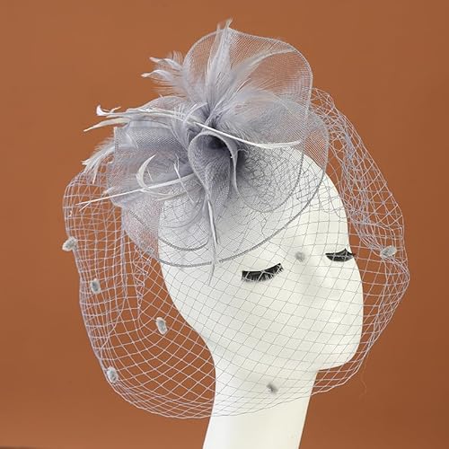 Feder Vogelkäfig Schleier für Hochzeit Hut Braut Party Stirnband Haar Mesh Braut Hut Murlite Abendessen Kleid Schmuck von CEMELI