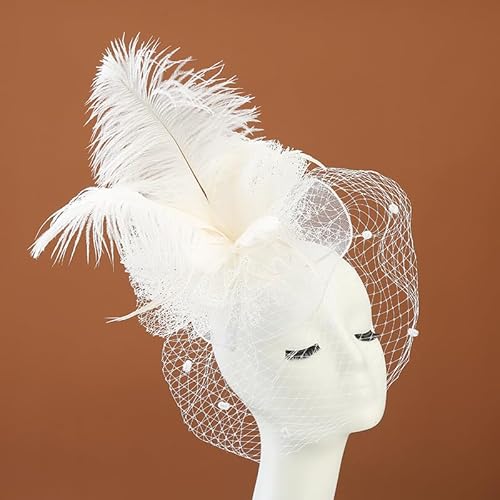 Feder Vogelkäfig Schleier für Hochzeit Hut Braut Party Stirnband Haar Mesh Braut Katze Hut Murlite Abendessen Kleid Schmuck von CEMELI