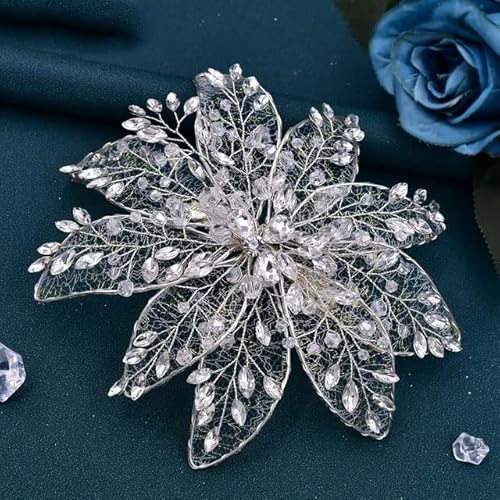 Hochzeit Blumen Kopfschmuck mit Entenschnabel Clip Strass Braut Tiara seitliche Haarnadel für Frau Braut Haarschmuck von CEMELI