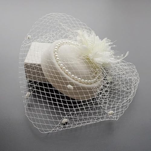 Kleine Cucklet Weiblichen Kopf Schmuck Retro Net Perle Vogelkäfig Schleier Für Hochzeit Hut Braut Party Stirnband Haar Mesh von CEMELI