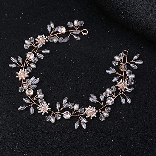 Perlenkristall Hochzeit Haarkämme Haarschmuck für Braut Blumen Kopfschmuck Stirnbänder Frauen Braut Haarschmuck Schmuck von CEMELI