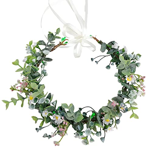 Verstellbare Blumenkrone Stirnband Haarschmuck für Hochzeitskranz Mädchen Frauen Kopfschmuck Brautband Haarbänder von CEMELI