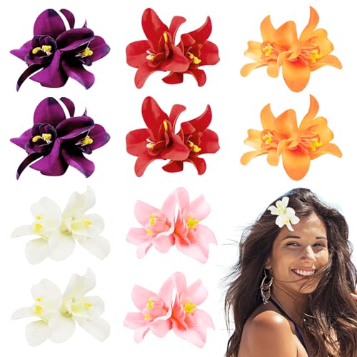 CENCERY 10 Stück Bohemian-Blumen-Haarspangen, künstliche Blumen-Haarspange, Hochzeits-Party-Braut-Haar-Accessoires, hawaiianische Strandblumen-Haarnadeln für Frauen und Mädchen von CENCERY