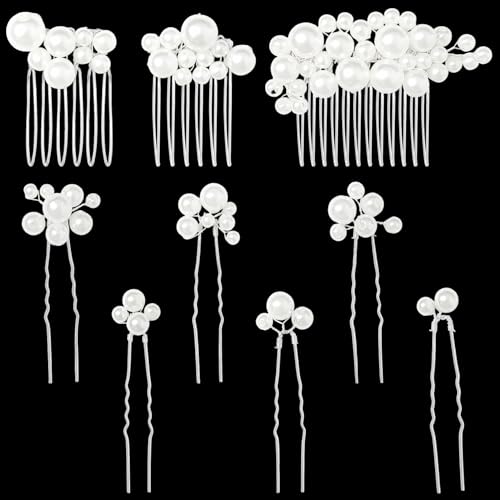 13 Stück Perlen-Haarnadeln – Braut-Haarschmuck für Frauen, eleganter Hochzeits-Haarschmuck mit Perlen, perfekt für Bräute, Brautjungfern und besondere Anlässe von CENCERY