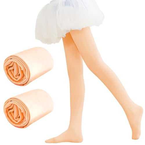 2 Paar Ballett-Strumpfhosen Mädchen-Strumpfhosen für Mädchen umwandelbare Strumpfhosen Ballett-Strumpfhosen Damen-Ballettsocken Tanzstrumpfhosen mit Füßen weich zum Üben von Schülern Dunkelfleischrosa von CENCERY