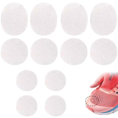 CENCERY 12 Pcs Schuh Mesh Repair Patch Reparatur Schuh Loch Prävention Patch Mesh Schuhe Loch Trainer Heel Repair Patch für die meisten Arten von Schuhen und Sitzen (weiß) von CENCERY