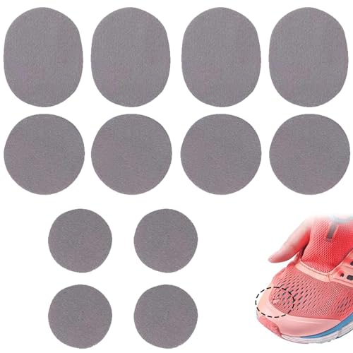 CENCERY 12 St. Schuh Mesh Repair Patch Mesh Shoes Hole Repair Shoe Hole Prevention Patch Trainer Heel Repair Patch für die meisten Arten von Sitzen und Schuhe (Grau) von CENCERY