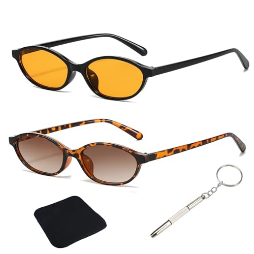 CENCERY 2er Pack Katzenaugen-Überbrillen für Damen - Polarisierte Sonnenbrillen mit Metallgestell | UV400-Schutz für Autofahren & Outdoor (2er Set) von CENCERY