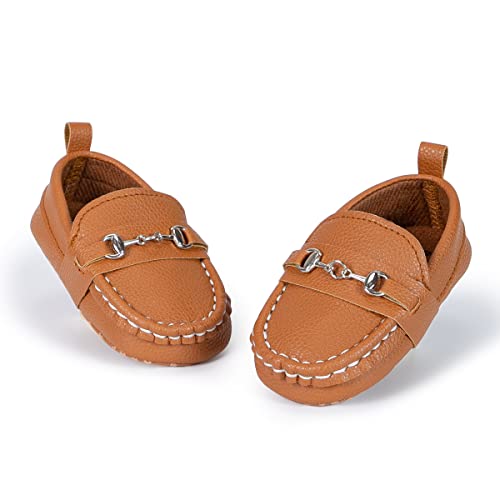 CENCIRILY Baby Junge Mädchen Klassische Loafers rutschfeste Weiche Sohle Kleid Flache PU Leder Lauflernschuhe Sneaker für 0-18 Monate Baby von CENCIRILY