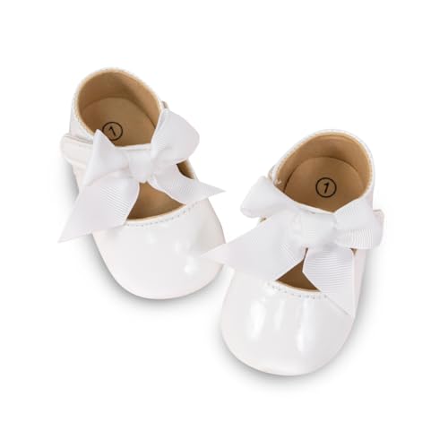 CENCIRILY Baby Mädchen Bowknot Prinzessin Schuhe Neugeborenes Blumen Mary Jane Flats Lauflernschuhe von CENCIRILY