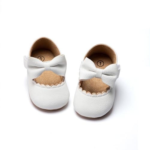 CENCIRILY Baby Mädchen Lauflernschuhe Bowknot Prinzessin Schuhe Neugeborenes Blumen Mary Jane Flats von CENCIRILY
