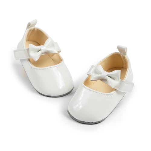 CENCIRILY Baby Mädchen Lauflernschuhe Bowknot Prinzessin Schuhe Neugeborenes Blumen Mary Jane Flats von CENCIRILY