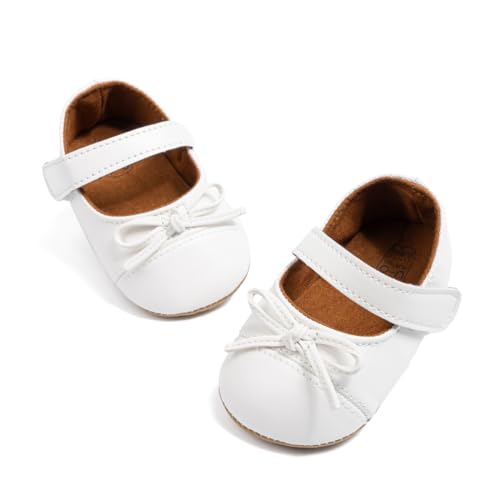 CENCIRILY Baby Mädchen Lauflernschuhe Bowknot Prinzessin Schuhe Neugeborenes Blumen Mary Jane Flats von CENCIRILY
