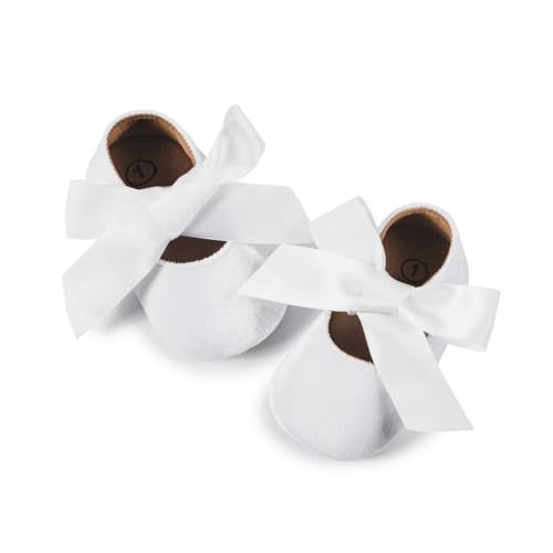 CENCIRILY Baby Mädchen Lauflernschuhe Bowknot Prinzessin Schuhe Neugeborenes Blumen Mary Jane Flats von CENCIRILY