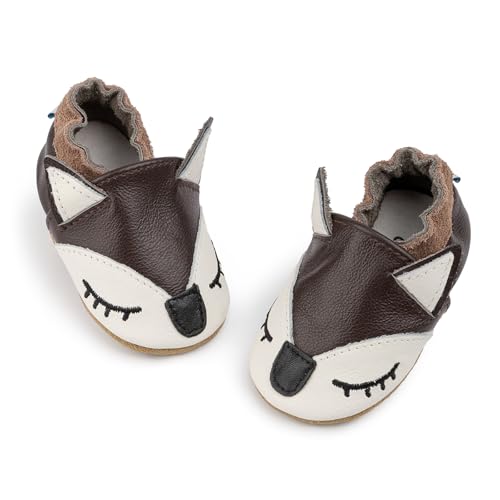 CENCIRILY Krabbelschuhe Baby Lauflernschuhe Jungen Weiche Leder mit Wildledersohlen Kleinkind Lederschuhe Mädchen Babyhausschuhe von CENCIRILY