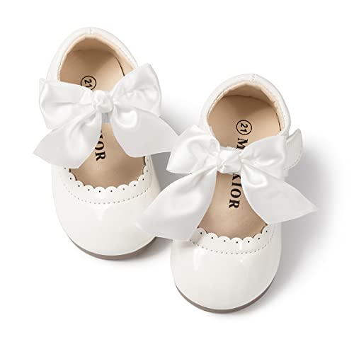 CENCIRILY Mädchen Mary Jane Halbschuhe Klassische Ballerinas Prinzessin Flache Schulschuhe mit Schleife von CENCIRILY