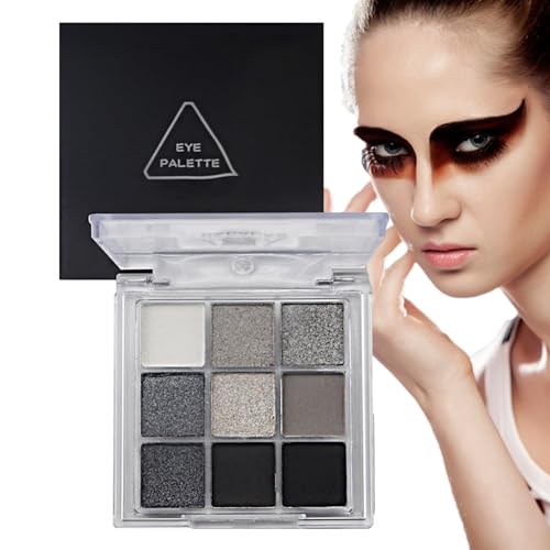 Dunkle Lidschatten-Palette – Matter Lidschatten mit Glitzer, wasserdicht, 9 Farben, Smokey-Palette für rätselhafte Augen, Lidschatten-Palette Cenmoo von CENMOO