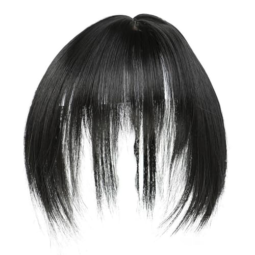 Faux Bangs Clip, Echthaar Pony Extensions Clip, Ultra Dünn Unsichtbare Air Bang Clips Frauen Natürlicher Kurzer Pony Leichtes Echthaar Pony Piece Haar Pony Clip für Haarersatz Extension von CENMOO