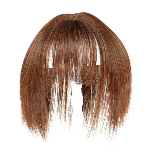 Faux Bangs Clip, Echthaar Pony Extensions Clip, Ultra Dünn Unsichtbare Air Bang Clips Frauen Natürlicher Kurzer Pony Leichtes Echthaar Pony Piece Haar Pony Clip für Haarersatz Extension von CENMOO