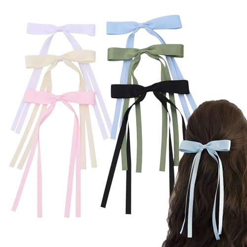 Haarspange für Haarschleifen | Haarschleifen für Damen mit Quasten | 6 Stück Haarbänder für Damen, Haarschleifen für Damen, Schleifen-Design, Haarschleifen, Haarband Cenmoo von CENMOO