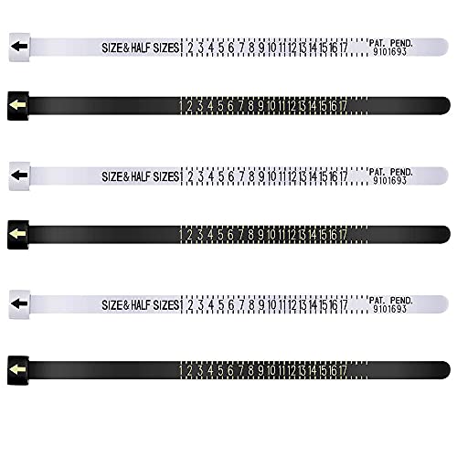 Ring Sizer Messen 6 Stück US Ring Größe Kunststoff, Finger Gauge Skala Messwerkzeug Hochzeit Ring Tester Lineal Ring Finger Sizer Gauge von CENRONG
